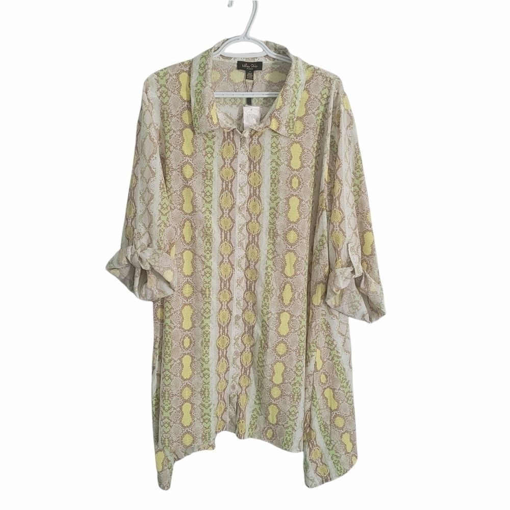 COPY - NWT -Snake print button up blouse/tunic